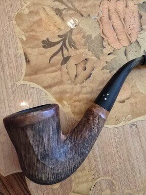 Vintage Briar Pipe, Bent Shape, Three‑Dot Stem, Collectible / Restoration